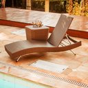 Ver imagem 4 de 1 Espreguiçadeira Bona e Mesa Grécia em Alumínio e Fibra Sintética Piscina, Jardim, Decoração Trama