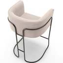 Ver imagem 7 de Kit 03 Banquetas Baixa Base de Aço Preto Betina D02 Suede Bege C-309 - Lyam Decor