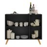 Aparador Buffet 3 Portas Retrô Veneza Multimóveis Mp1009 Preto/natural - 6