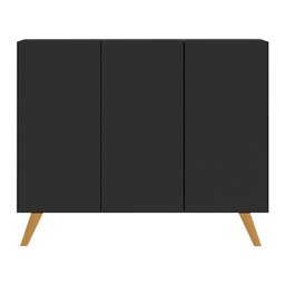 Aparador Buffet 3 Portas Retrô Veneza Multimóveis Mp1009 Preto/natural - 7 Aparador Buffet 3 Portas Retrô Veneza Multimóveis Mp1009 Preto/natural - 7