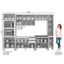Ver imagem 4 de Cozinha Modulada Connect 6 Peças Duna/Cristal com Torre Quente 2 Fornos - Móveis Henn