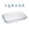 Assadeira Travessa Forma de Vidro Temperado Retangular 2,9l com Alças Laterais Marinex - 3