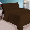 Edredom Casal Queen 6 Peças Fino para Verão Função Cobre Leito Marrom Casa Dona - 1