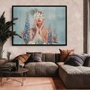 Ver imagem 1 de Quadro Decorativo Caixa Floral Florescer Tacolado Moldura Caixa Alta 4,5cm Branca sem Vidro 80 X 120