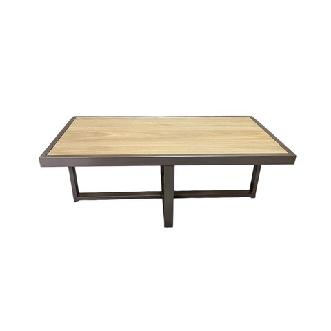 Mesa de Centro Retangular Paris Industrial Champagne com Mdf