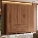 Ver imagem 1 de Guarda-Roupa com 8 Portas e 6 Gavetas Paranavaí Marrom/Jatoba