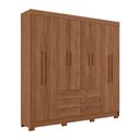 Ver imagem 3 de Guarda-Roupa com 8 Portas e 6 Gavetas Paranavaí Marrom/Jatoba