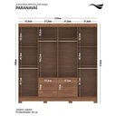 Ver imagem 4 de Guarda-Roupa com 8 Portas e 6 Gavetas Paranavaí Marrom/Jatoba