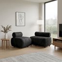 Ver imagem 1 de Sofá Namoradeira e Poltrona Decorativa para Sala Nara Suede D03 - D'Rossi