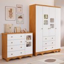 Ver imagem 1 de Quarto de Bebê Completo com Guarda Roupa Uli 4 Portas Cômoda Uli 4 Gavetas 100%mdf