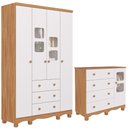 Ver imagem 2 de Quarto de Bebê Completo com Guarda Roupa Uli 4 Portas Cômoda Uli 4 Gavetas 100%mdf