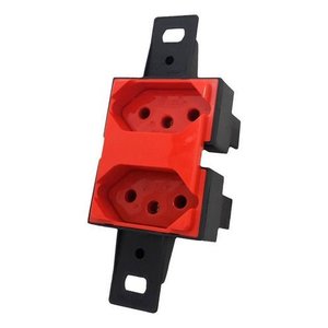 Tomada Dupla Haste Longa 2p+t 20a 250v Vermelha Ref 90328 - Blux