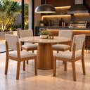 Ver imagem 2 de Kit 2 Cadeiras Ravena para Sala de Jantar com Encosto Estofado e Tecido Linho