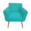 Ver imagem 2 de Kit 2 Poltronas Decorativa Sabrina Suede Azul Tifany Pés Madeira Mz Decor