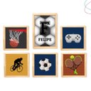 Ver imagem 4 de Kit com 6 Quadros Decorativos Infantil Esportes com Moldura:preta