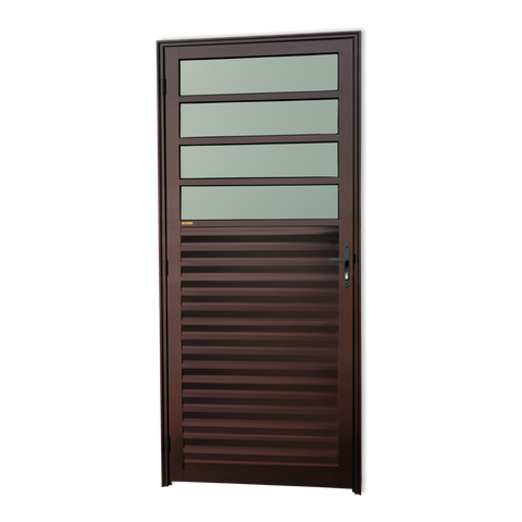 Porta de Cozinha Alumínio 86 Dir V.Boreal Marrom Corten Brimak