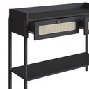 Ver imagem 6 de Aparador para Sala Retrô com Tela Sintética e 2 Gavetas Cor:nero