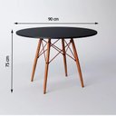 Ver imagem 2 de Mesa Eiffel Wood Tampo De Madeira 90 Cm:Preto