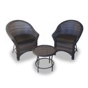 Ver imagem 1 de Conjunto de Poltronas Fibra Sintética Bali Promo - 2 Poltronas + 1 Mesa Centro - Tecido Duna Marrom