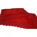 Ver imagem 3 de Tapete de Crochê Luxo Vermelho Artesanal