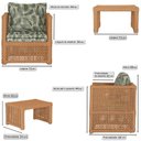 Ver imagem 2 de Mesa e 2 Poltronas Madri Corda Náutica Estofado 5 Trama Terra Cota