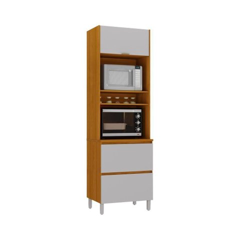 Paneleiro 2 Portas 1 Gaveta Nicho para 2 Fornos Lumina - Itatiaia Cinamomo-fendi