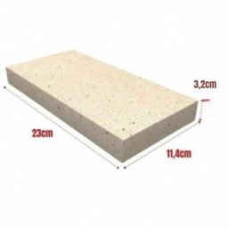 Kit com 05 Plaqueta Refratária 229x114x32mm Churrasqueira Forno Fogão a Lenha - 3
