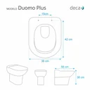Ver imagem 3 de Tampa de Vaso Poliester Duomo Plus Branco para bacia Deca Com Ferragem Dourada