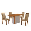 Ver imagem 2 de Mesa de Jantar Yasmim 120cm Tampo MDF Laminado Canto Copo com 4 Cadeiras Lorena
