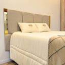 Ver imagem 2 de Cabeceira Estofada  em Linho com acrílico espelhado