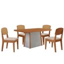 Ver imagem 2 de Mesa Jantar Diane 120cm Tampo MDF Lam 4 Cadeiras Copper Pre Moderna Veludo Creme Naturale Off White