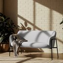 Ver imagem 2 de Sofá Namoradeira 02 Lugares 130cm Jade Base Preto Bouclé Cinza Claro - Nexta Casa