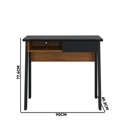 Escrivaninha Com Gaveta Preto Fosco Noce Milano Degas 90 Shop JM - 4