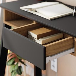 Escrivaninha Com Gaveta Preto Fosco Noce Milano Degas 90 Shop JM - 3