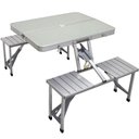 Ver imagem 2 de Mesa Dobravel Camping Alumínio 4 Banquetas Sup Guarda Sol