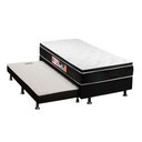 Ver imagem 1 de Cama Box Solteiro: Colchão Espuma D33 Castor Black e White + Base Crc Courano Black(88x188)