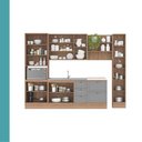 Ver imagem 5 de Cozinha Completa Milla Vision 11 Portas 5 Gavetas MDF-MDP 310cm Cinza com Nogal Móveis Carraro