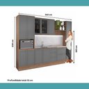 Ver mais imagens de Cozinha Completa Milla Vision 11 Portas 5 Gavetas MDF-MDP 310cm Cinza com Nogal Móveis Carraro