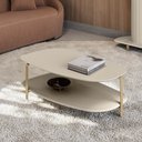 Ver imagem 1 de Mesa de Centro Orgânica 90cm Pés Metálicos Alison Off White L04 - D'Rossi