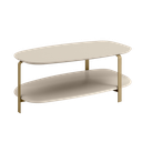 Ver imagem 4 de Mesa de Centro Orgânica 90cm Pés Metálicos Alison Off White L04 - D'Rossi