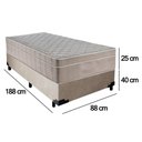 Ver imagem 4 de Cama Box Suede Solteiro + Colchão Sereneprime Molas Ensacadas 88x188x65 Bege
