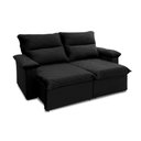 Ver imagem 4 de Sofá Retrátil Reclinável Paris 2,00m Suede Velut Preto Molas Ensacadas - King House