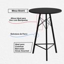 Ver imagem 6 de Conjunto Mesa Bistrô Redonda Estrutura em Ferro Preto com Tampo Preto com 2 Banquetas Eames Preta