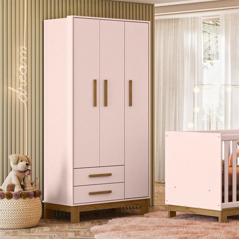 Guarda Roupa Q Encanto 3 Portas e 2 Gavetas Slim Mdp/mdf Qmovi