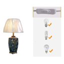 Ver imagem 5 de Abajur Luminária Quarto Cinza Floral Porcelana Metal 70x40:Branco/Cinza Floral