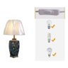 Abajur Luminária Quarto Cinza Floral Porcelana Metal 70x40:Branco/Cinza Floral - 5