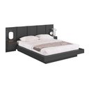 Ver imagem 2 de Cama Queen e Cabeceira com 2 Mesas de Cabeceira Suspensas Cor:grafite