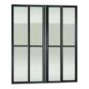Ver imagem 1 de Porta Correr 4 Folhas Móv.210 x 200 Elite c/Fechadura Tetra V.Liso Preto Brimak
