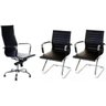 Conjunto com 1 Cadeira Presidente e 2 Cadeiras Interlocutores em Couro Pu PEL-1190H/V Pretas - 2