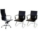 Ver imagem 2 de Conjunto com 1 Cadeira Presidente e 2 Cadeiras Interlocutores em Couro Pu PEL-1190H/V Pretas